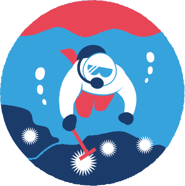 海中での活動イラスト
